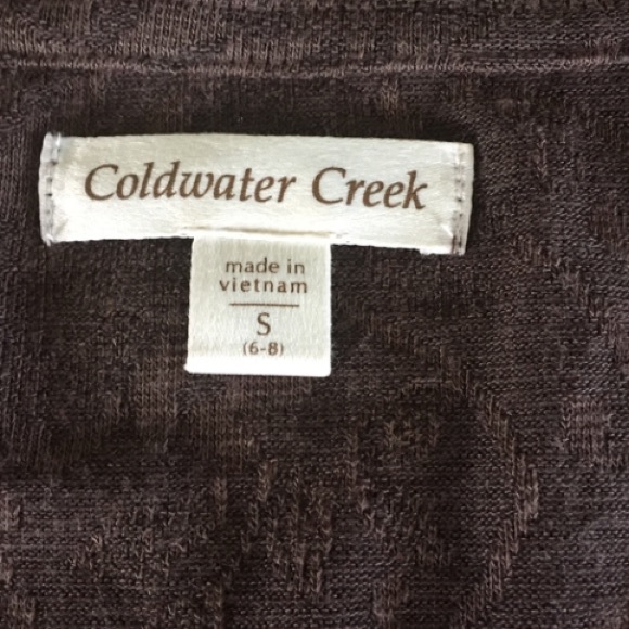 Vintage Y2K Coldwater Creek Milk Chocolate Brown Jacquard Top Size Small 6 - 8 - Picture 3 of 7